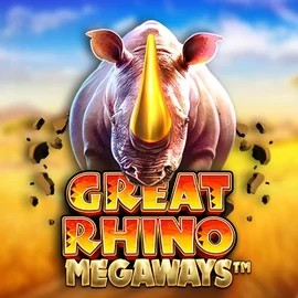 Great Rhino Megaways online game logo by Pragmatic Play on casiku-casino.org
